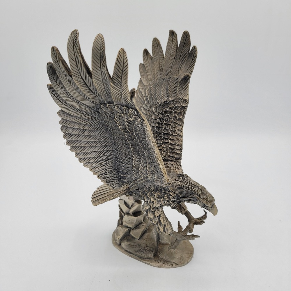 H. Wilson Fine Pewter Eagle Landing Numbered Stamped Lance USA